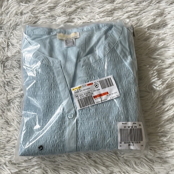 Alessa W. Collection Women’s Spitzenbluse tunic top light blue size 14 - Picture 2 of 11